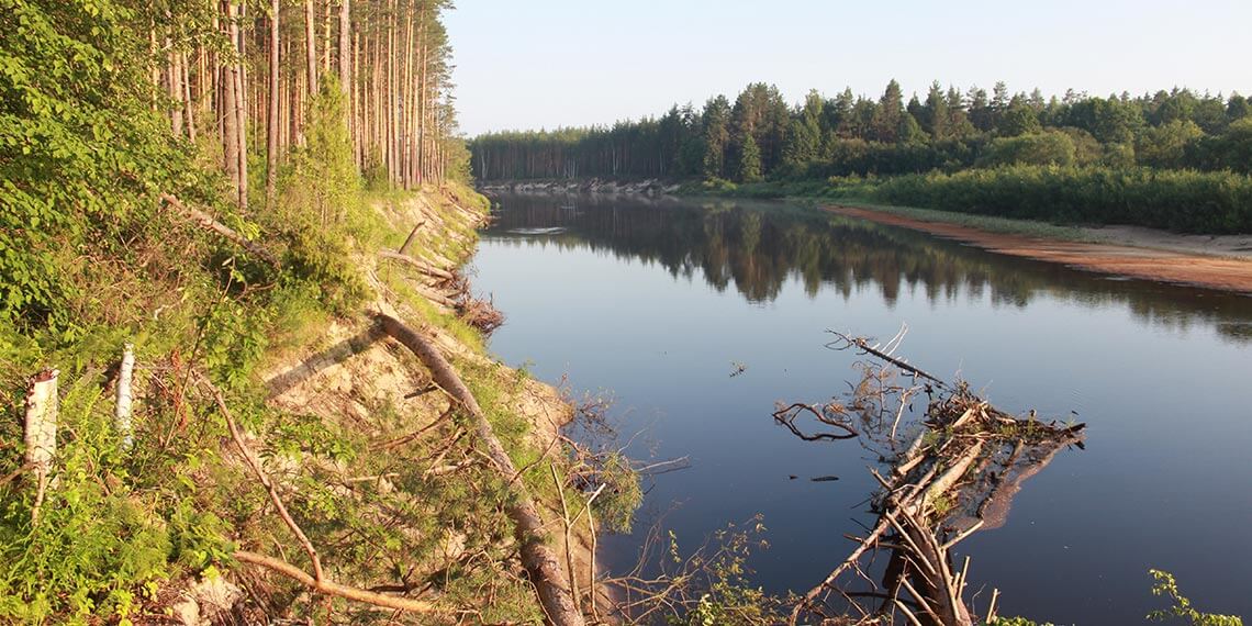 Утренний вид на реку Керженец со стоянки